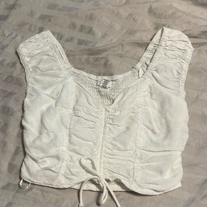White cropped blouse